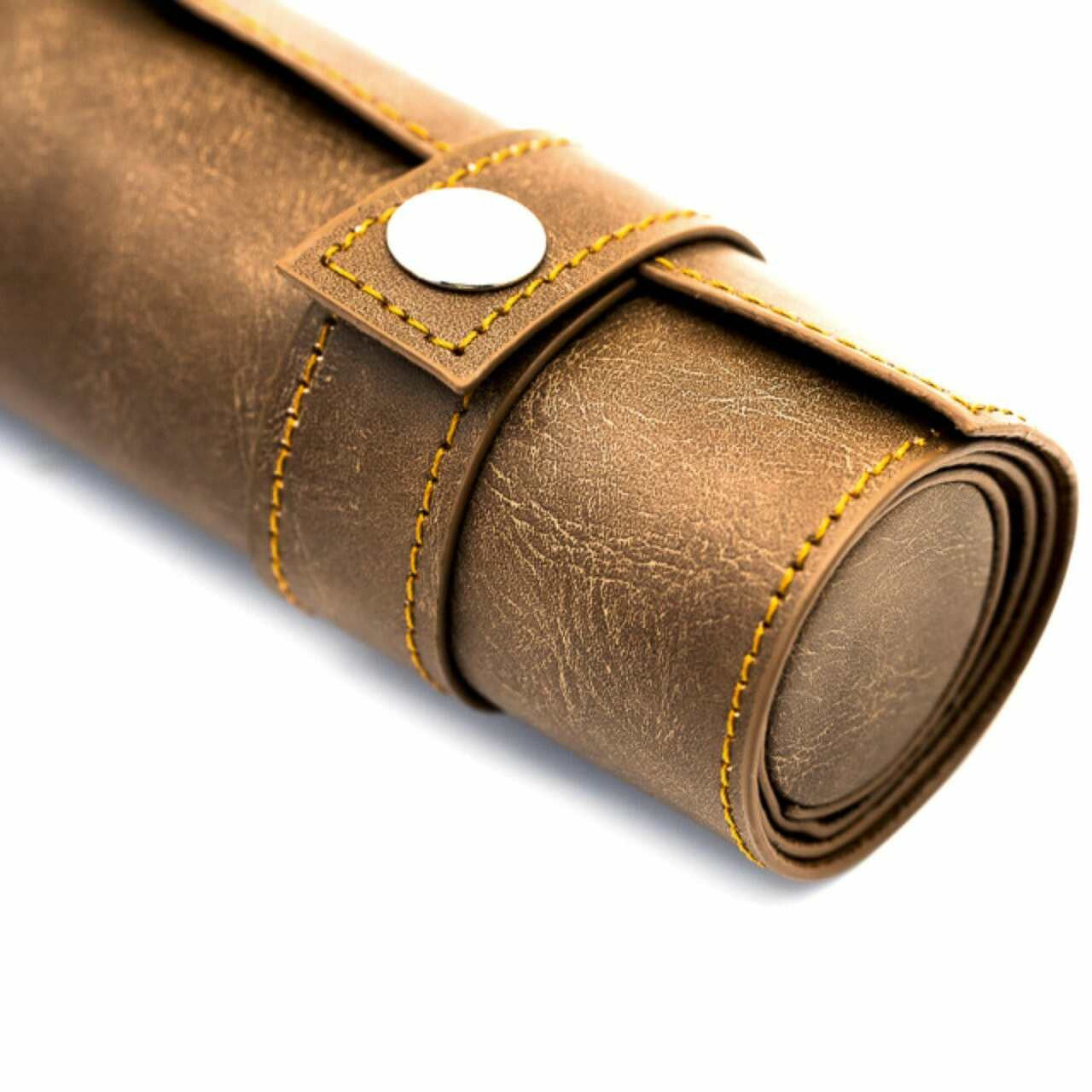 Foam Brain Games Brown Roll Up Leatherette Dice Mat